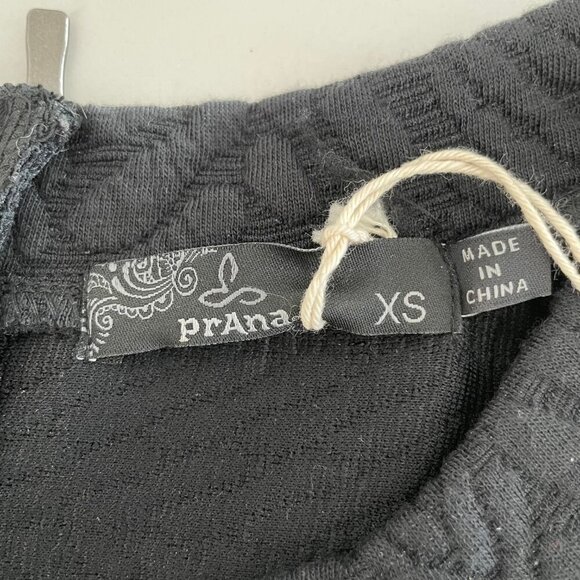 Prana Macee Raglan Slv Scoop Nk Textured Jacquard Knit Shift Dress Black XS NWT - Picture 10 of 16